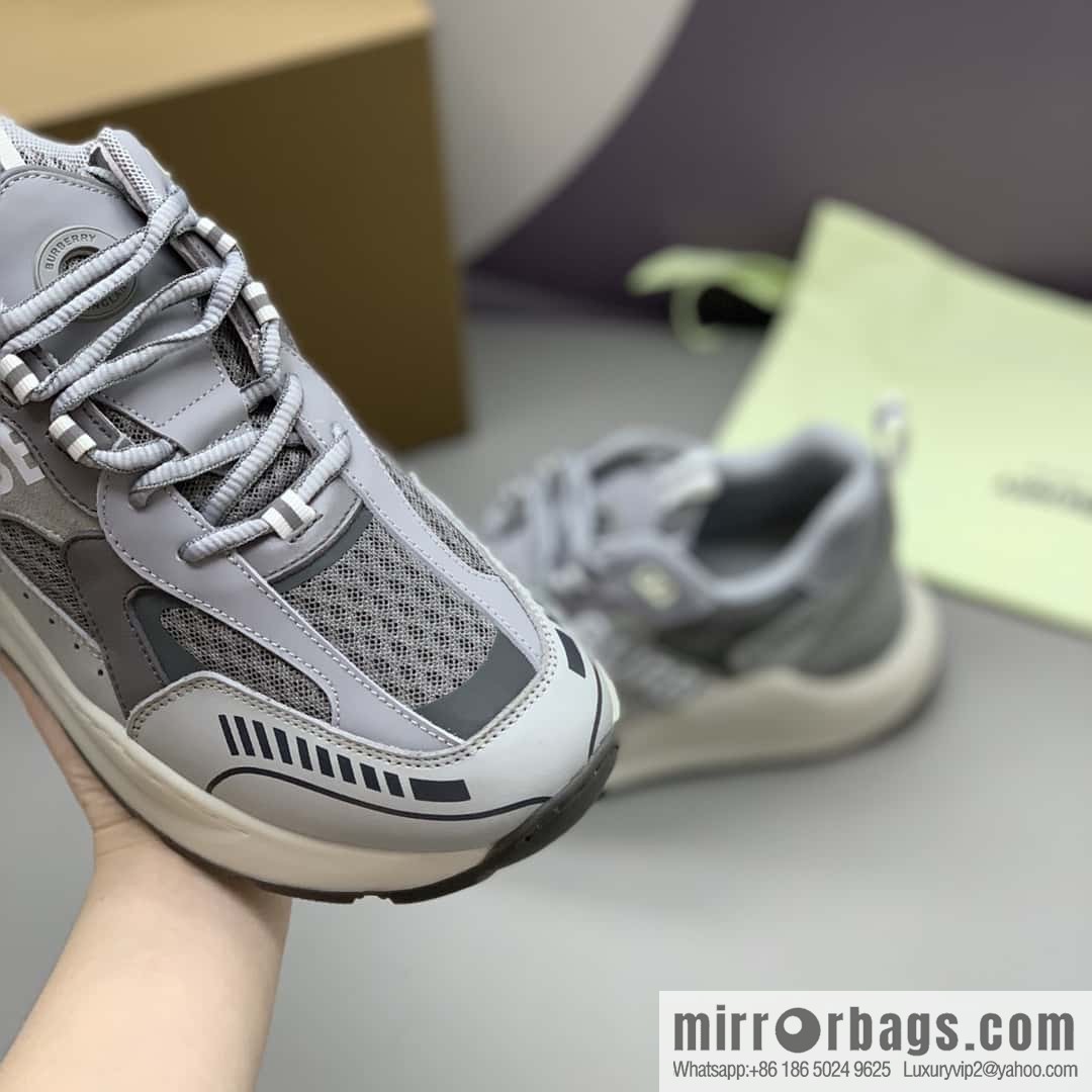 Burberry bright decorative Bur logo embossed, men's low-top casual sneakers