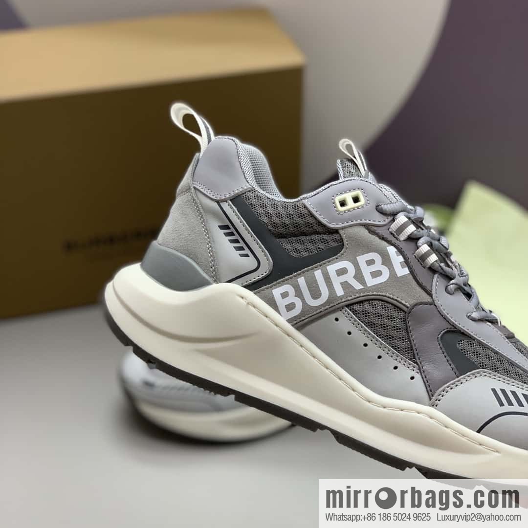 Burberry bright decorative Bur logo embossed, men's low-top casual sneakers