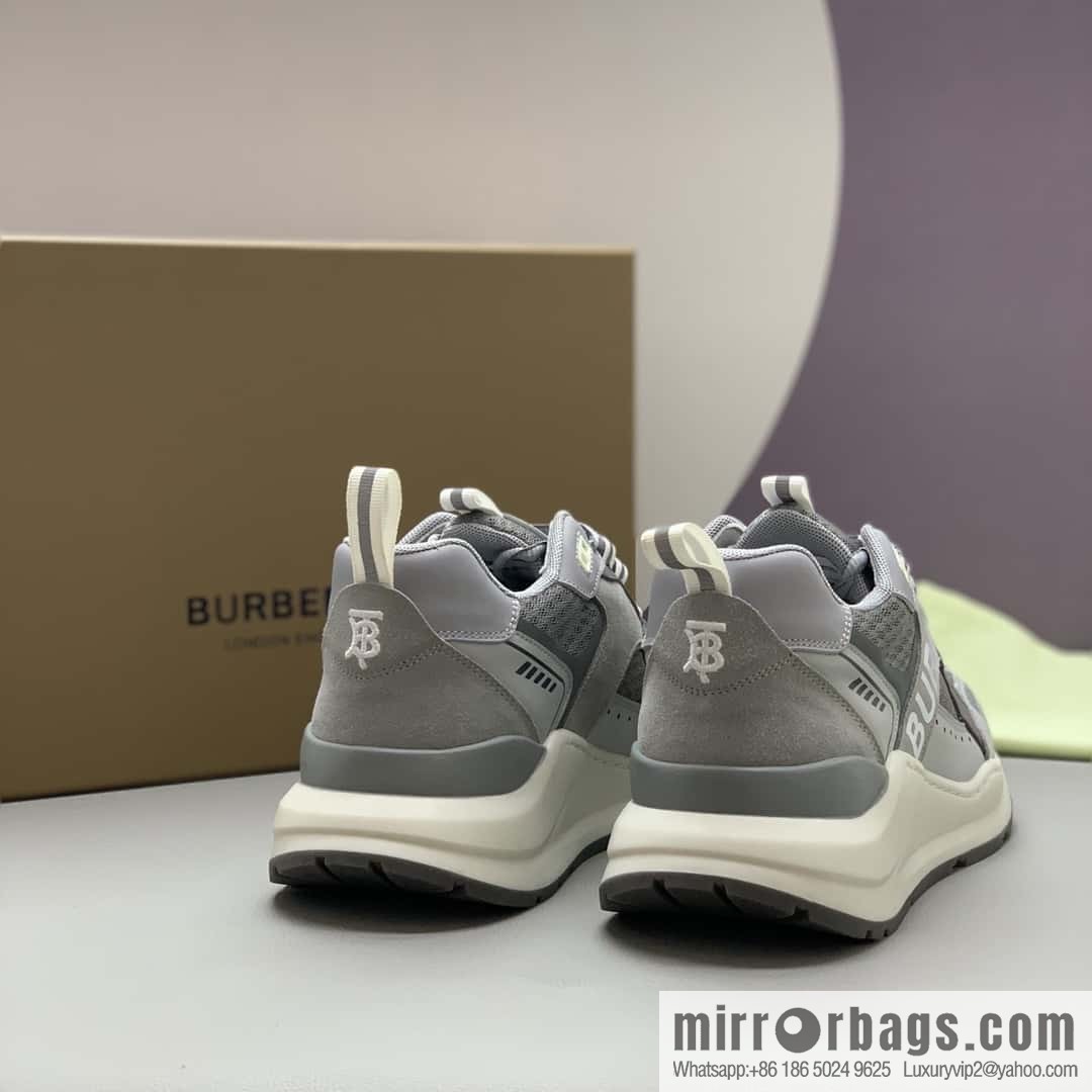 Burberry bright decorative Bur logo embossed, men's low-top casual sneakers