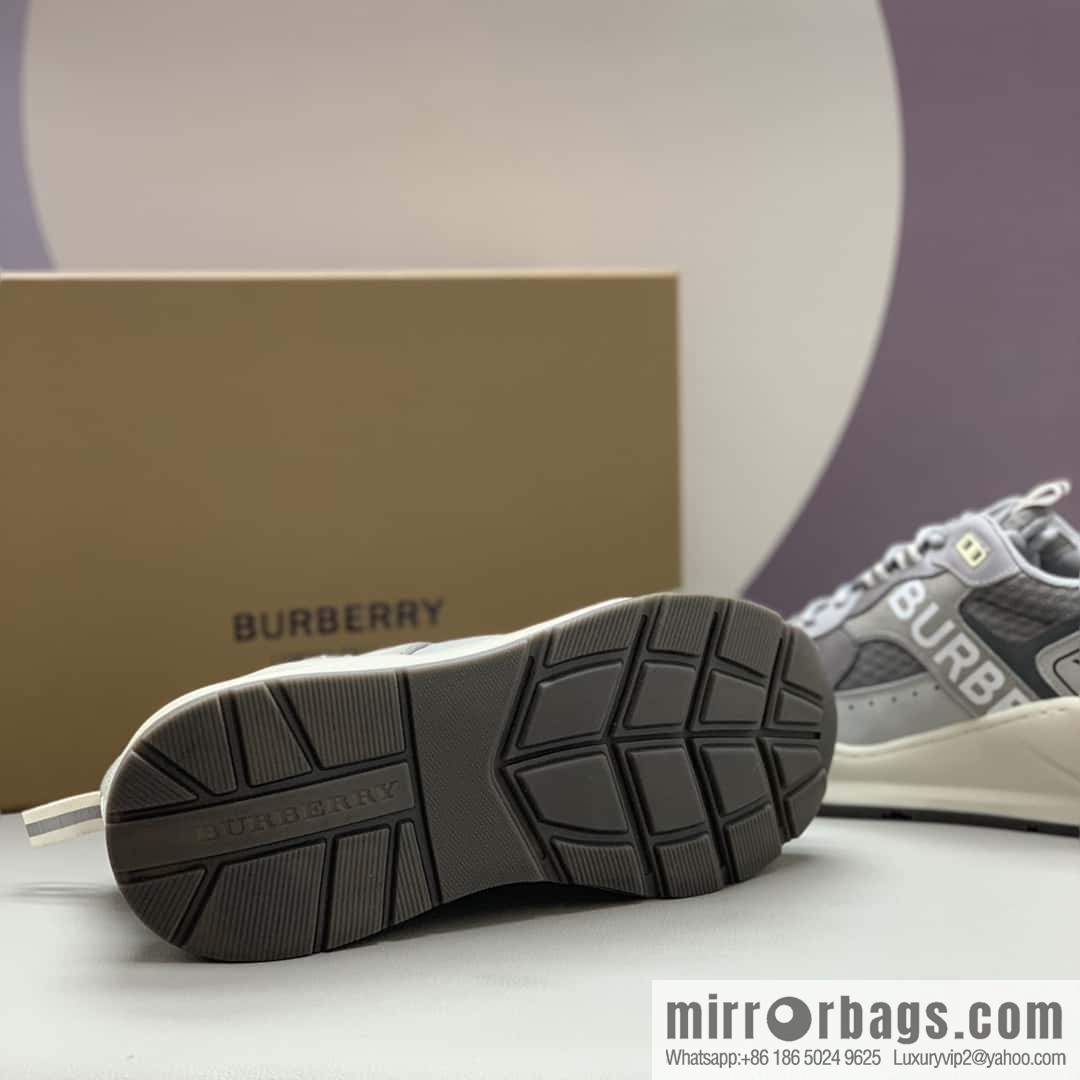 Burberry bright decorative Bur logo embossed, men's low-top casual sneakers