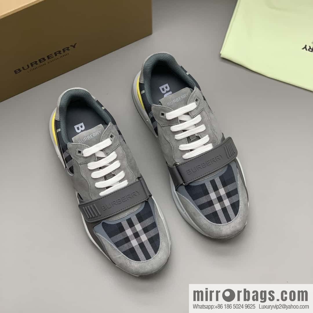 Burberry bright decorative Bur logo embossed, men's low-top casual sneakers