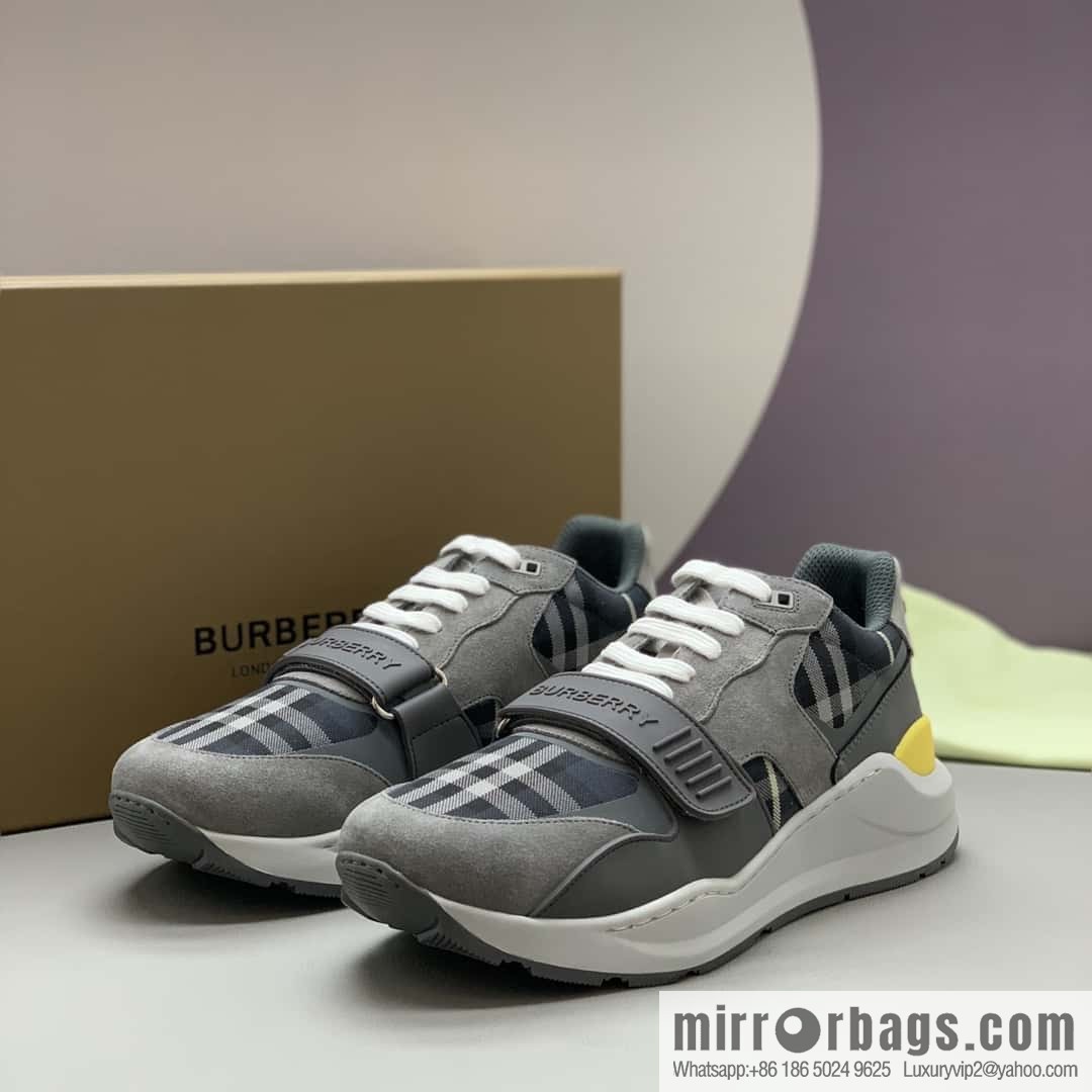 Burberry bright decorative Bur logo embossed, men's low-top casual sneakers