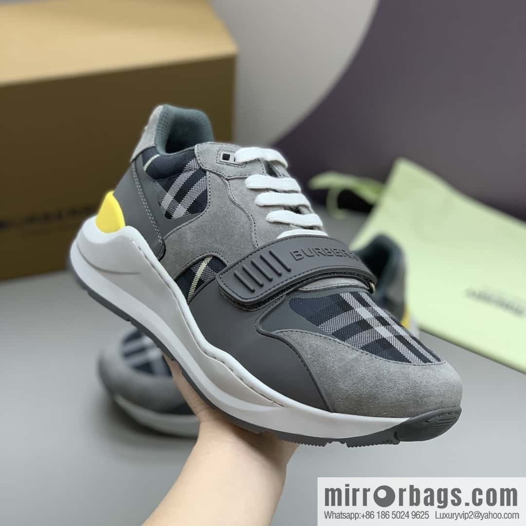 Burberry bright decorative Bur logo embossed, men's low-top casual sneakers