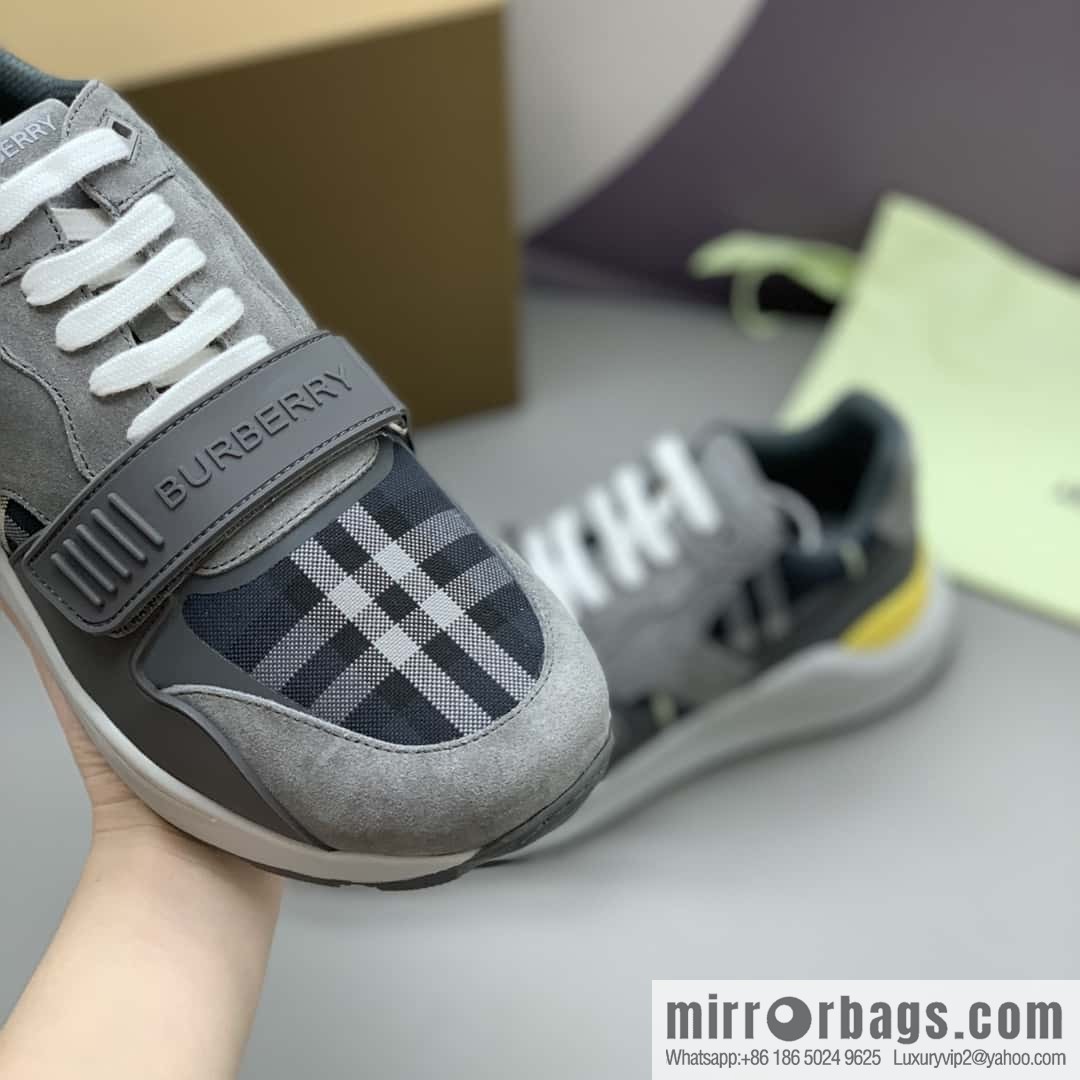 Burberry bright decorative Bur logo embossed, men's low-top casual sneakers