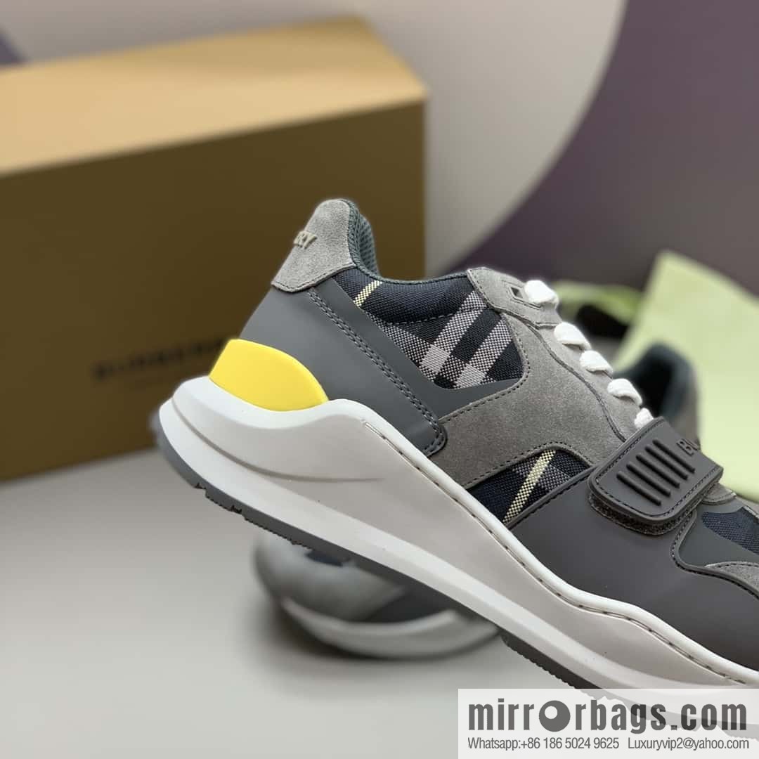 Burberry bright decorative Bur logo embossed, men's low-top casual sneakers