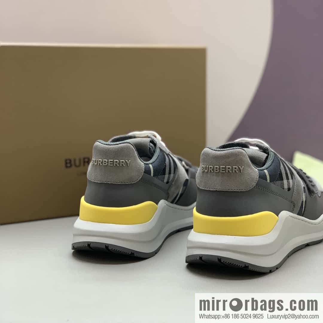 Burberry bright decorative Bur logo embossed, men's low-top casual sneakers