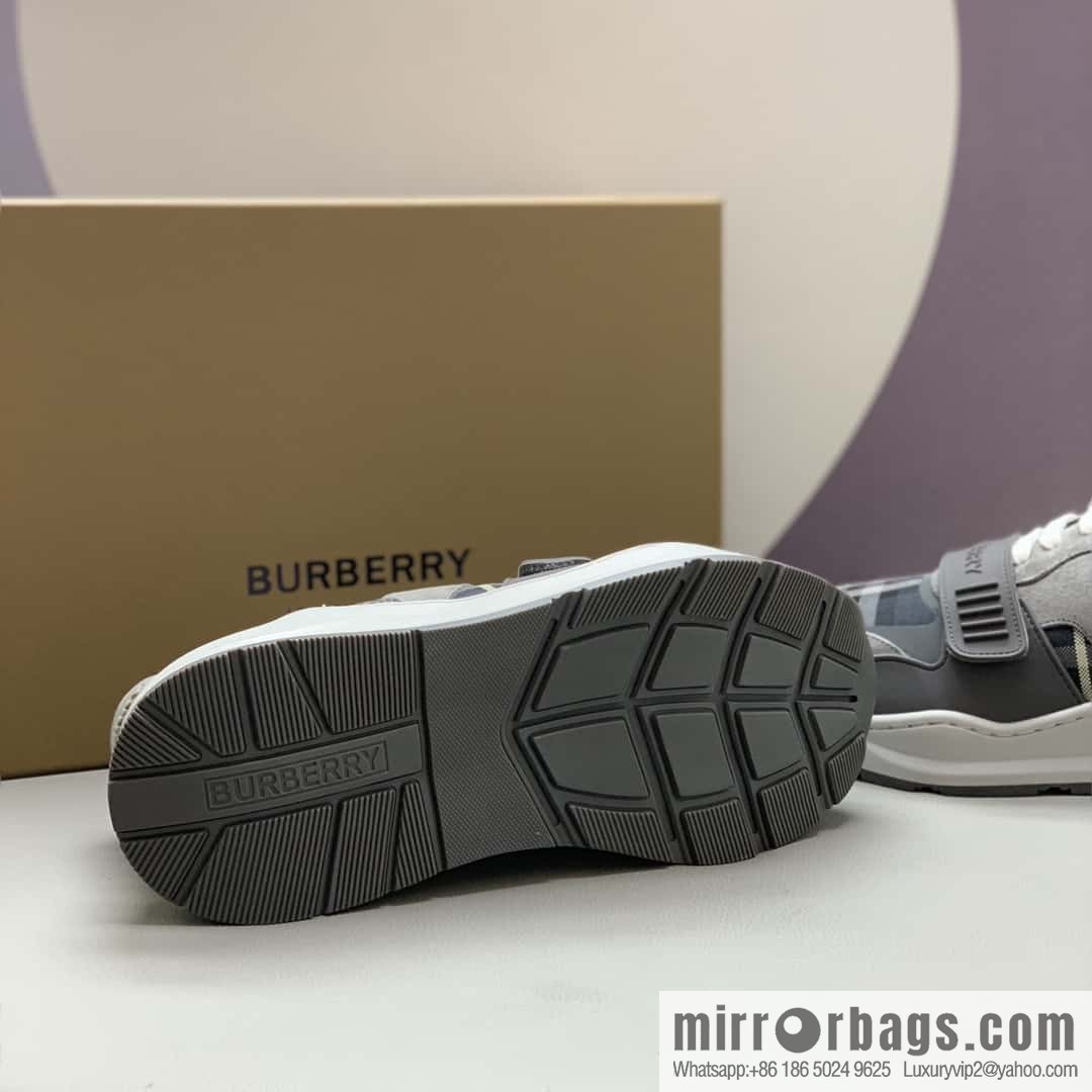 Burberry bright decorative Bur logo embossed, men's low-top casual sneakers