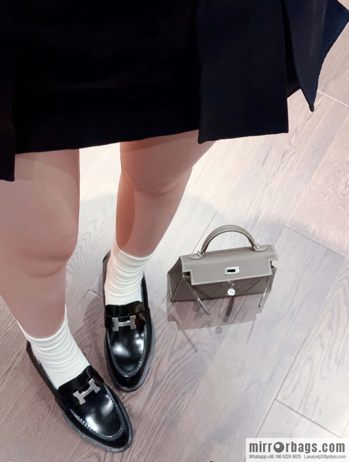 Hermès glossy platform loafers
