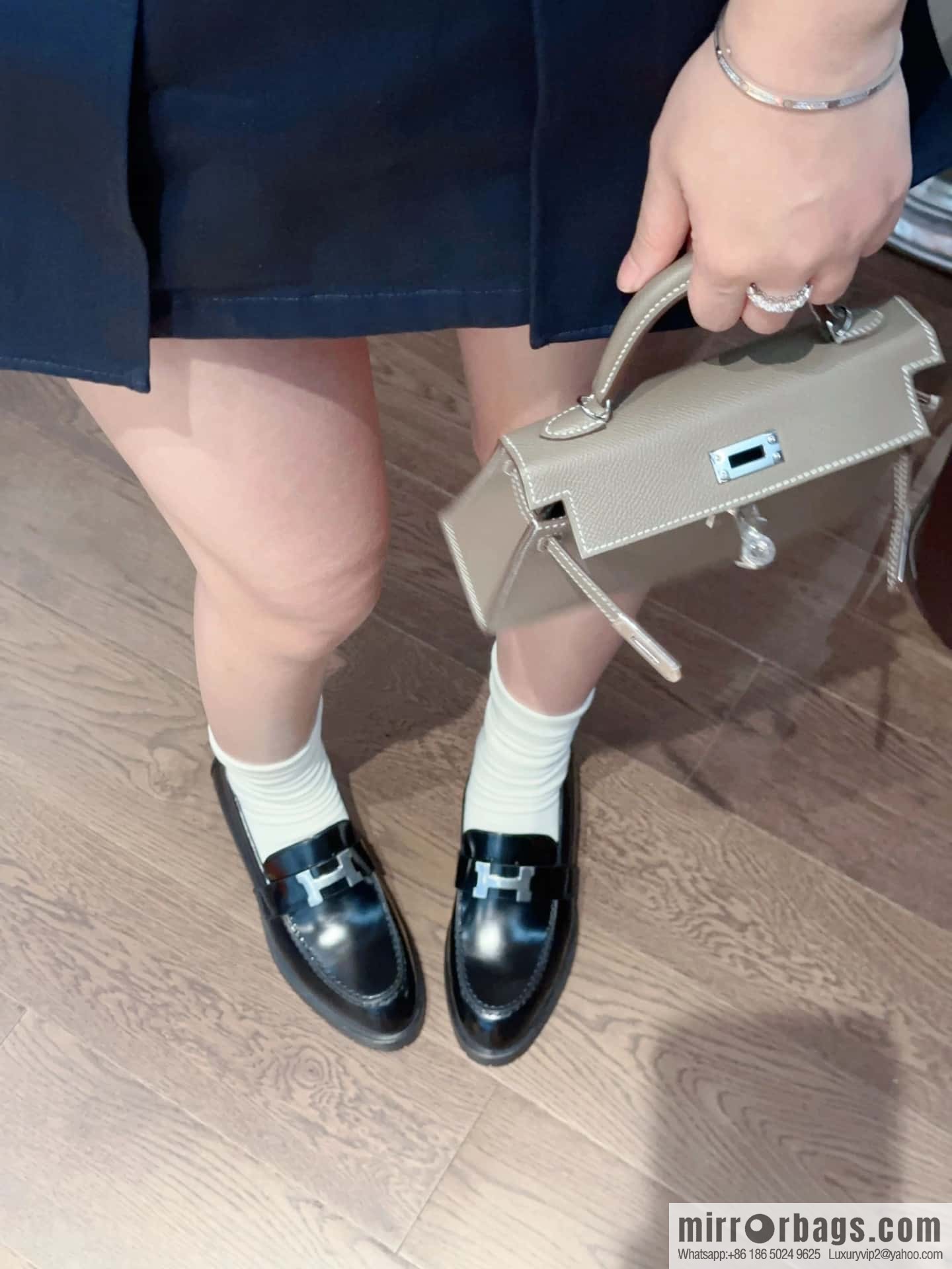 Hermès glossy platform loafers