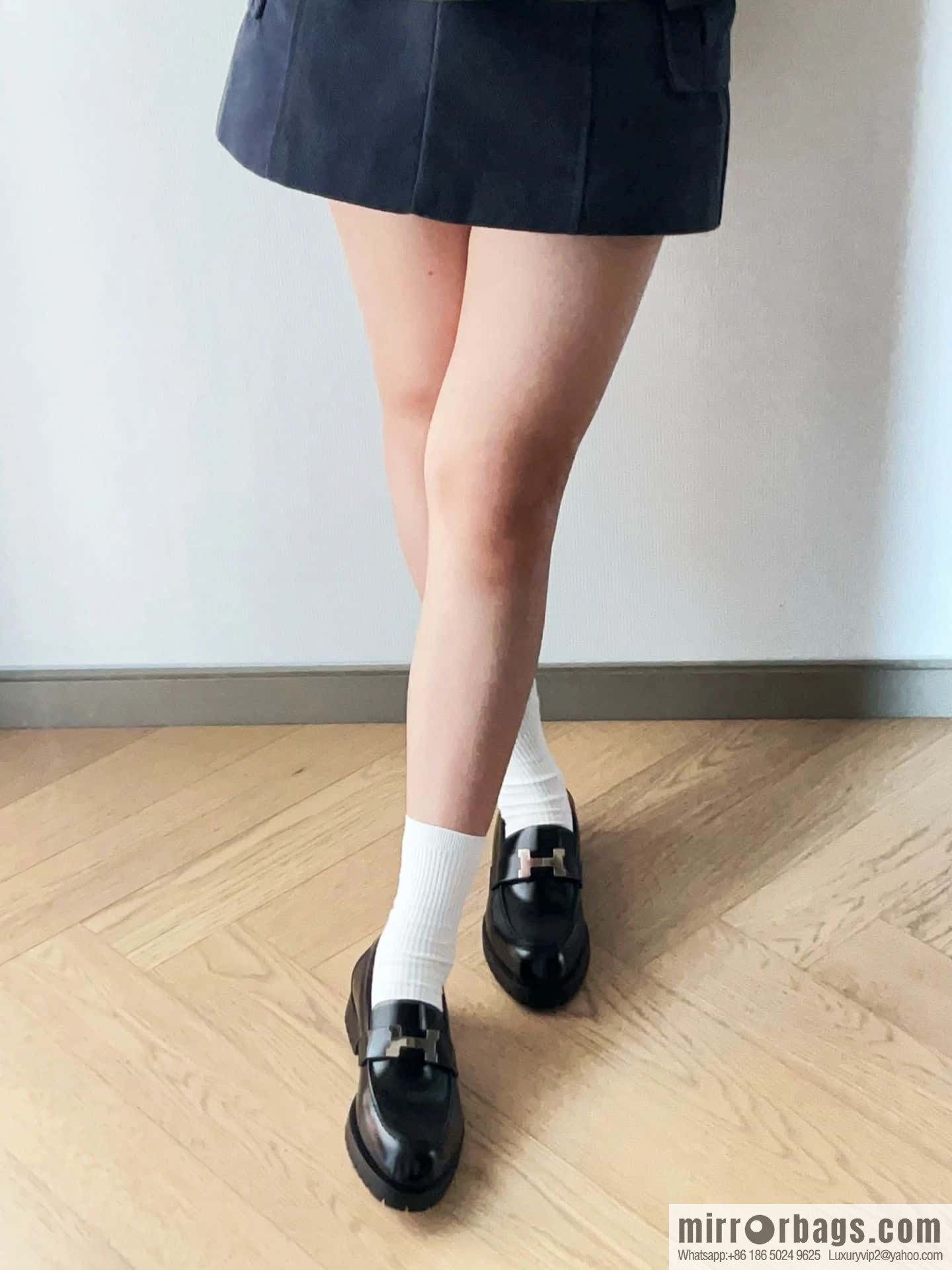 Hermès glossy platform loafers
