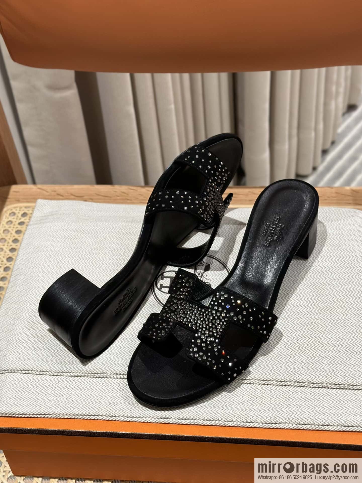 Hermès' latest diamond-faced H slippers