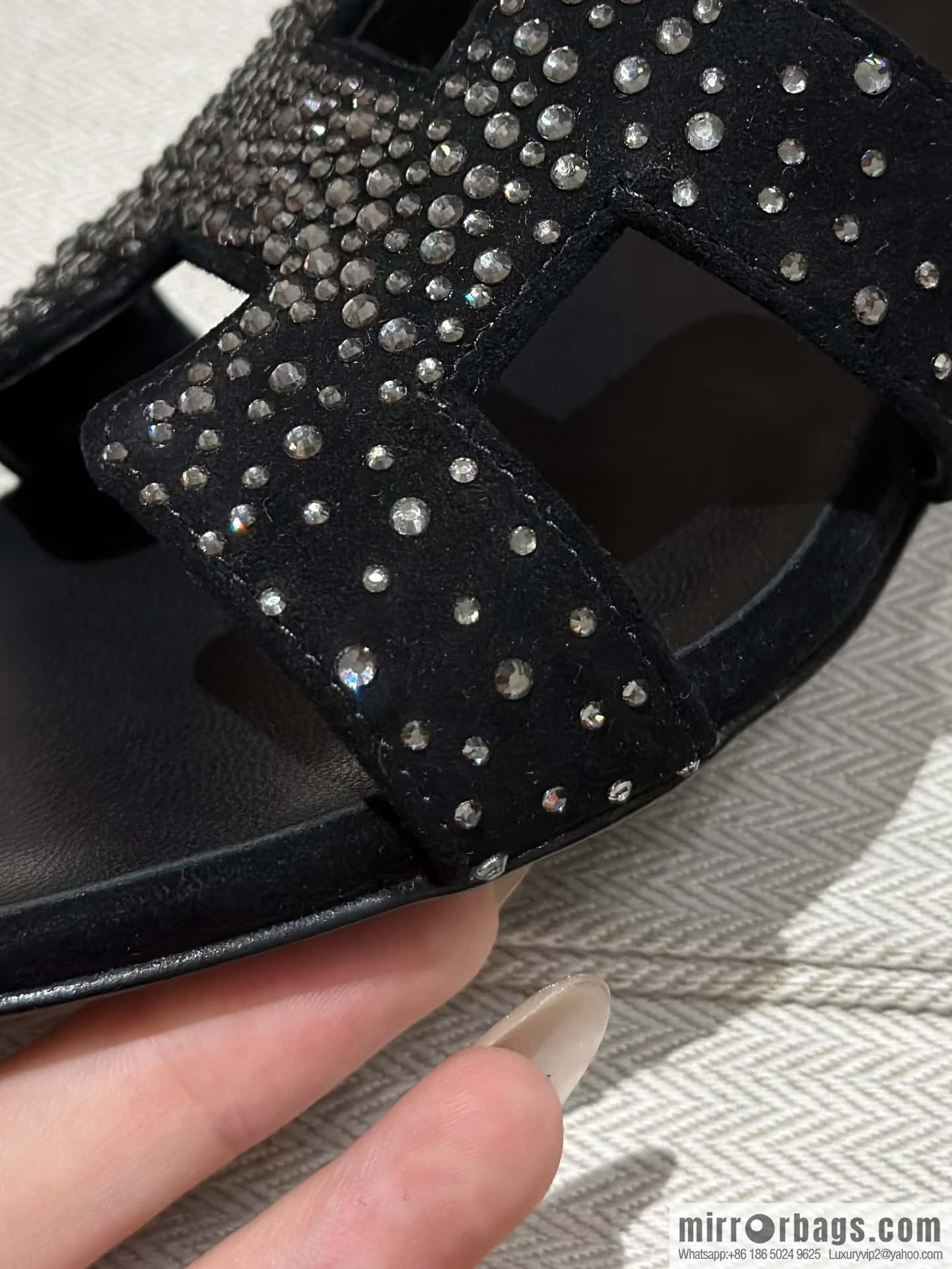 Hermès' latest diamond-faced H slippers