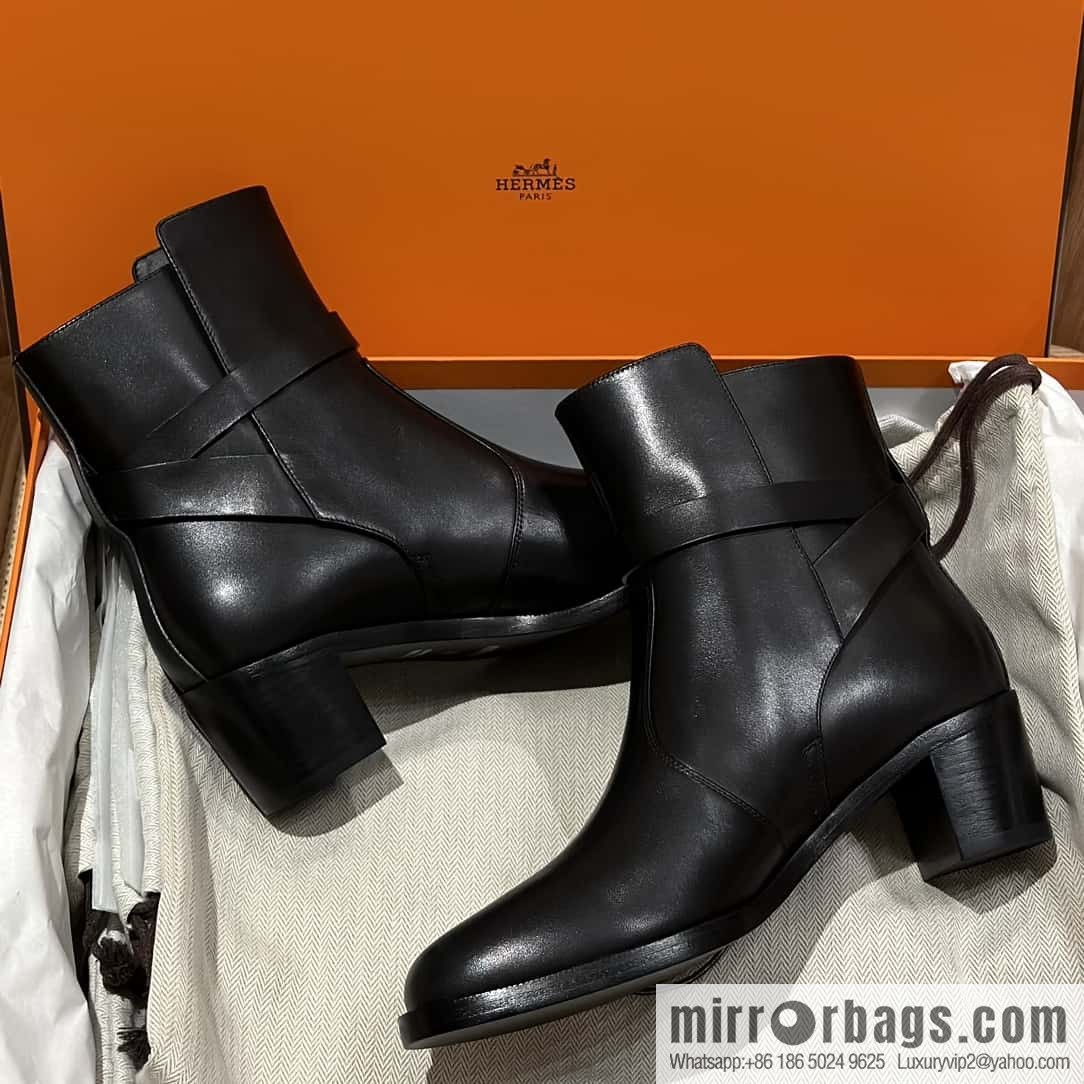 Hermès new autumn and winter kelly buckle high-heeled boots