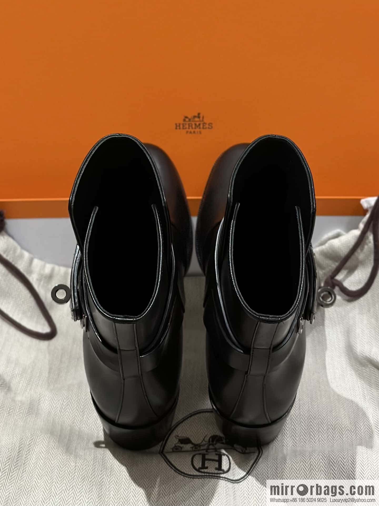 Hermès new autumn and winter kelly buckle high-heeled boots