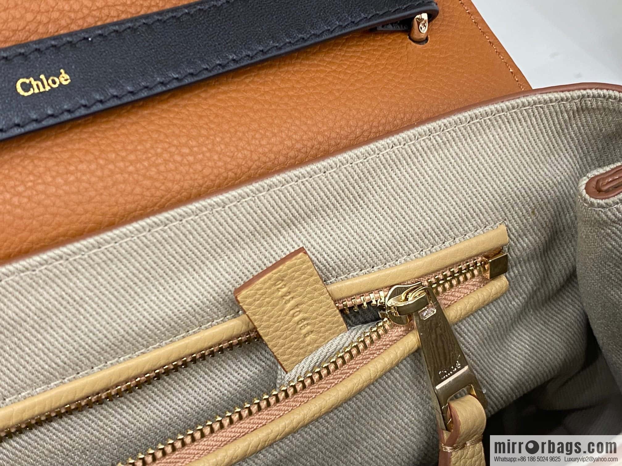 Chloe Penelope Gold Coin Bag, Large Dropped Leather, Apricot 35cm