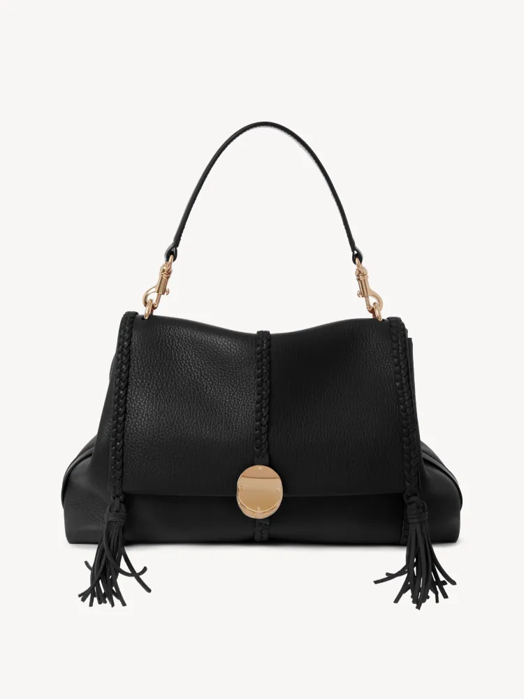 Chloe Penelope Coin Bag, Large Dropped Leather Black 35cm