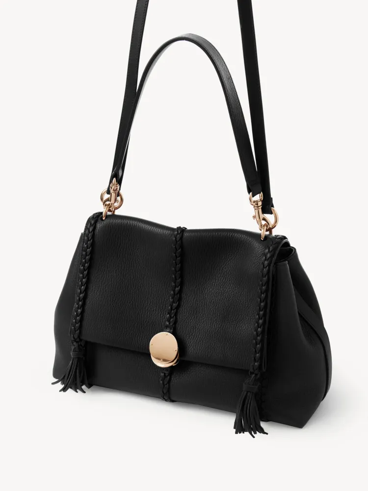 Chloe Penelope Coin Bag, Large Dropped Leather Black 35cm