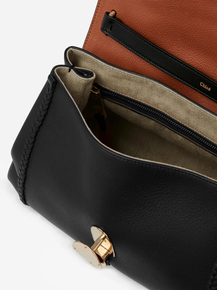 Chloe Penelope Coin Bag, Large Dropped Leather Black 35cm