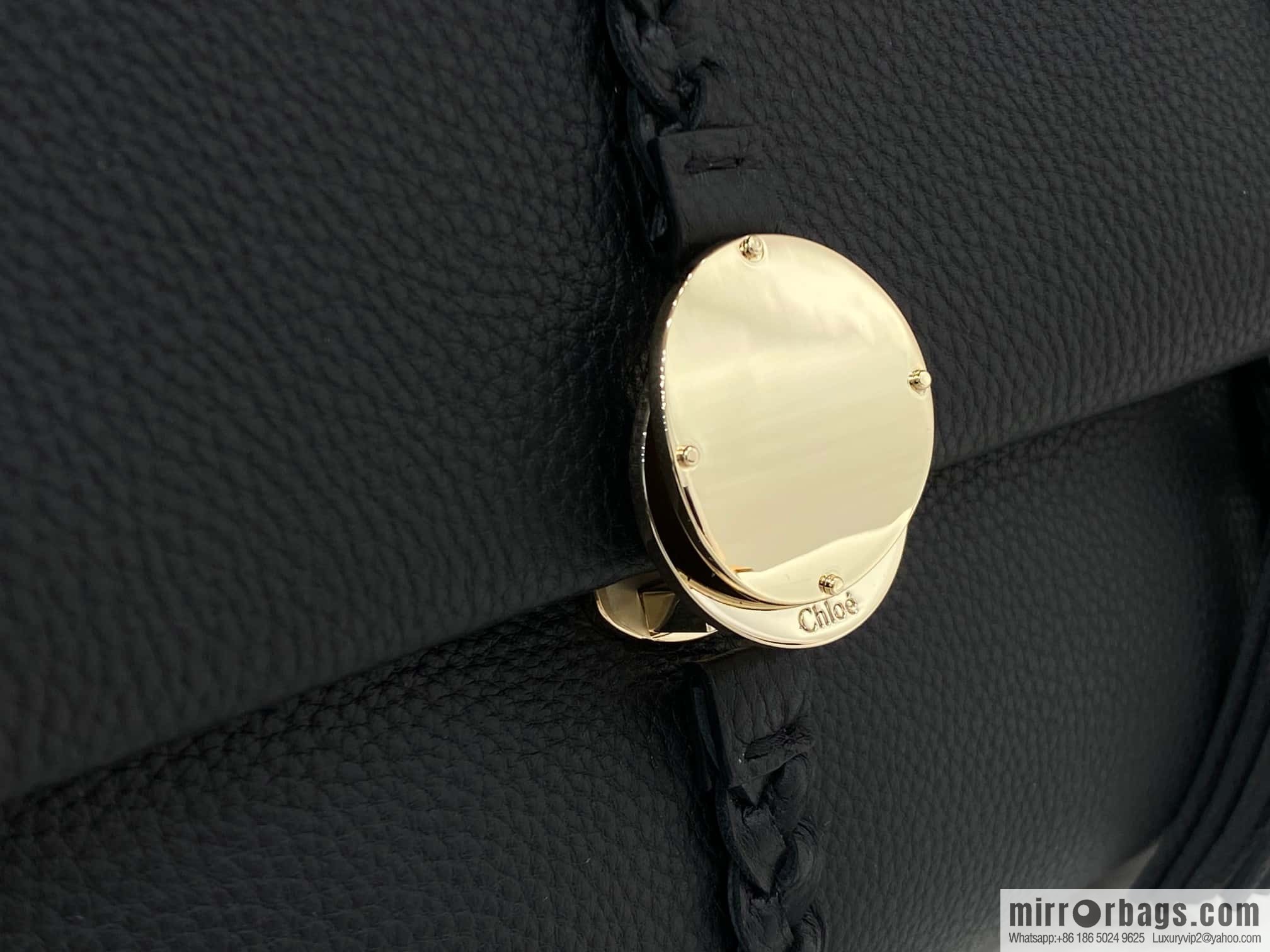 Chloe Penelope Coin Bag, Large Dropped Leather Black 35cm
