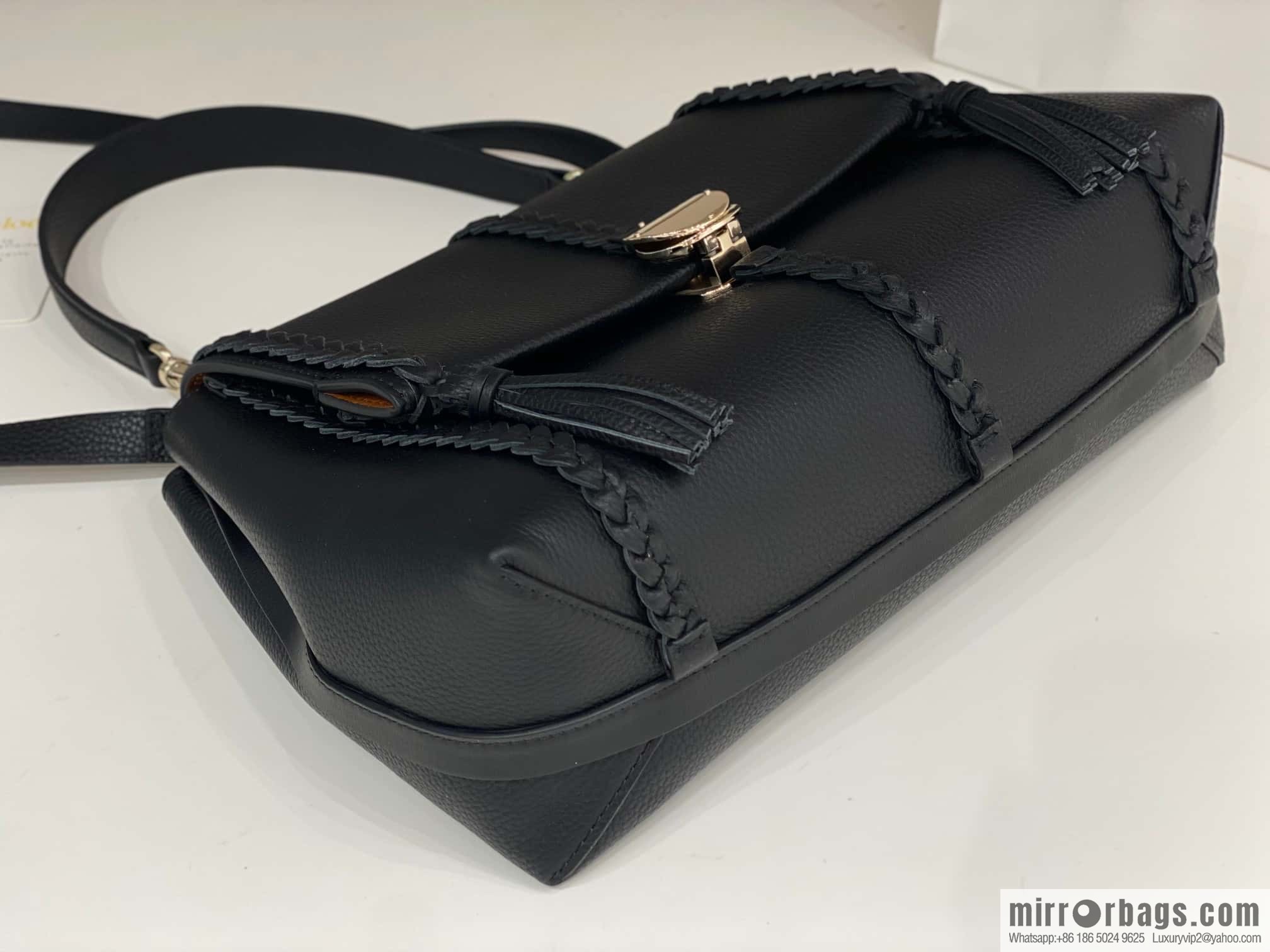 Chloe Penelope Coin Bag, Large Dropped Leather Black 35cm