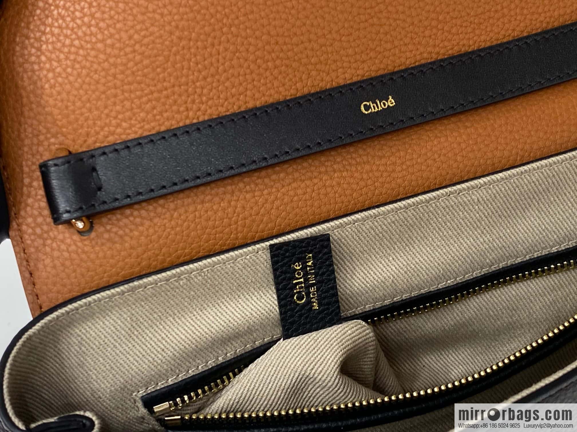 Chloe Penelope Coin Bag, Large Dropped Leather Black 35cm