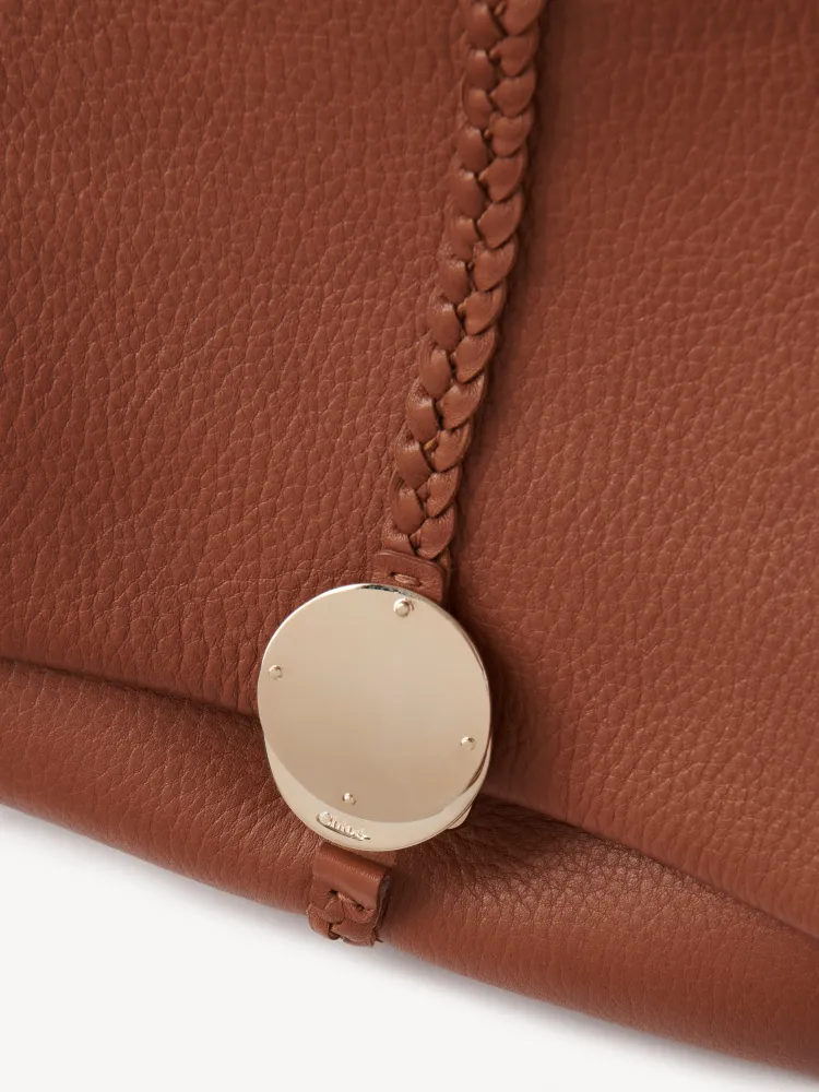 Chloe Penelope Gold Coin Bag, Large Dropped Leather, Brown 35cm