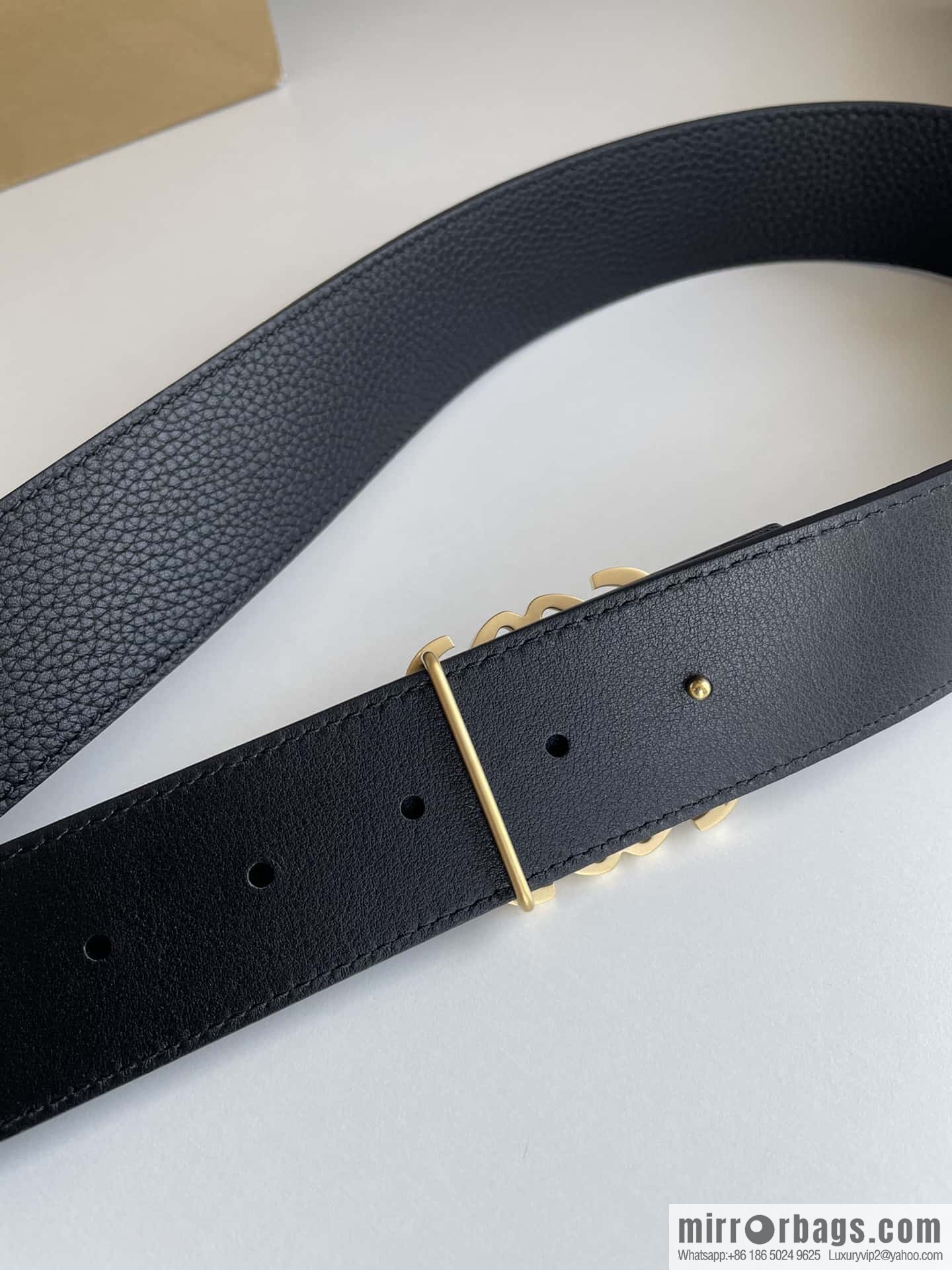 LOEVE Luo Yiwei stainless steel logo pattern metal buckle with the first layer of cowhide double-sided belt 40mm