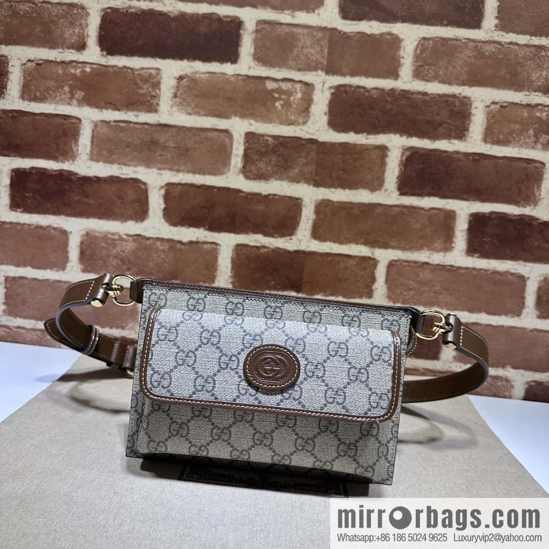 GUCCI interlocking double G logo GG fanny pack 746300 brown
