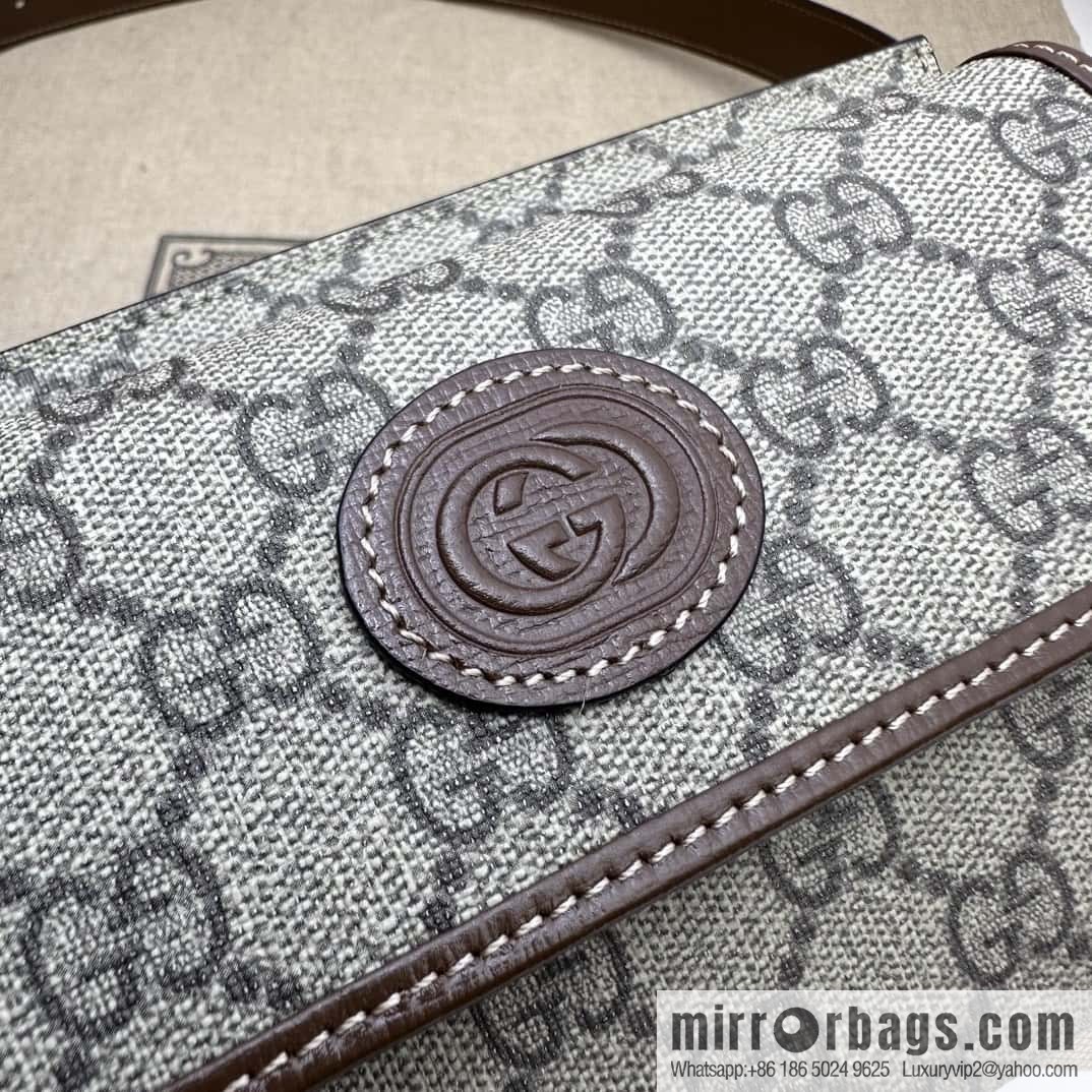 GUCCI interlocking double G logo GG fanny pack 746300 brown