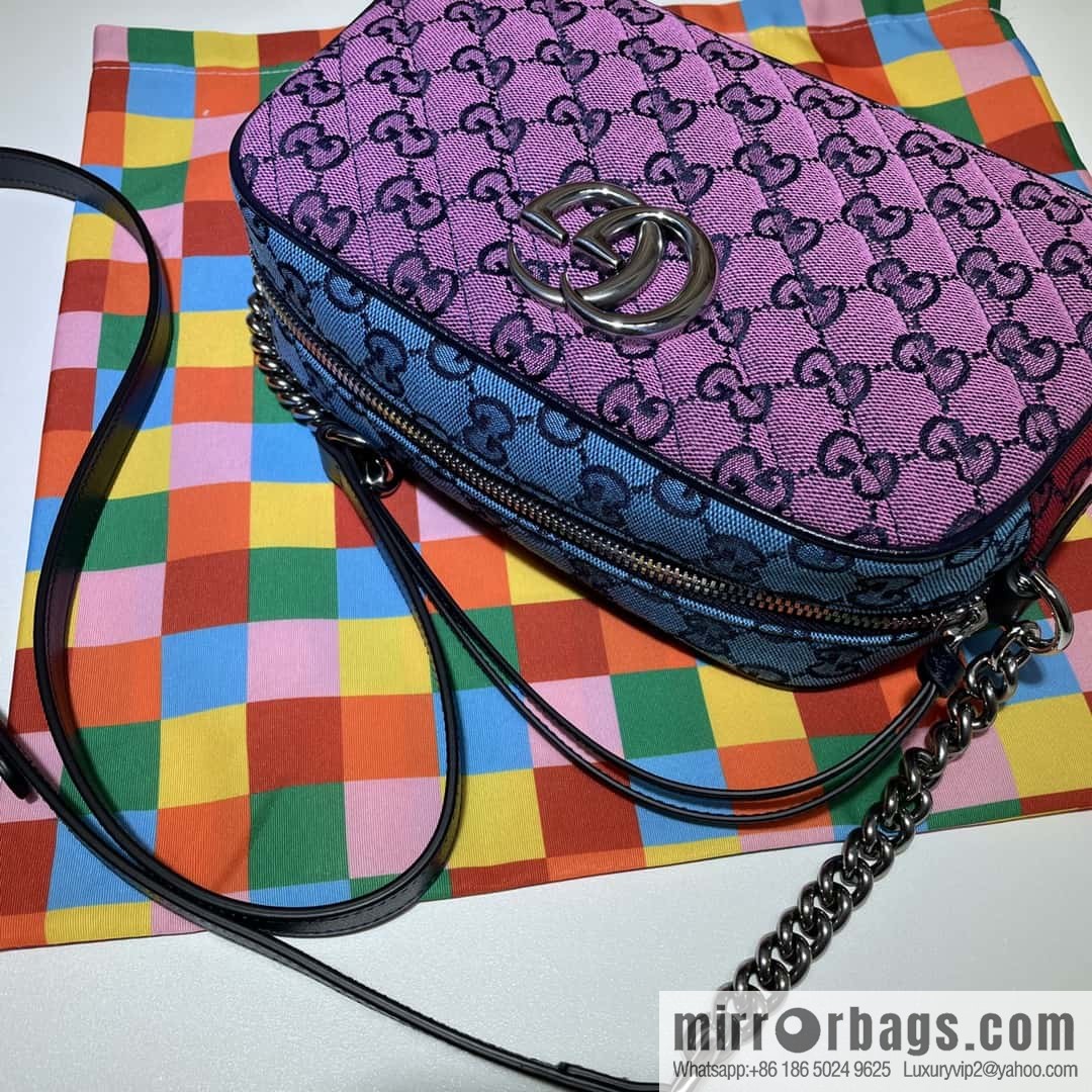 GUCCI GG Marmont series shoulder backpack 447632 pastel patchwork