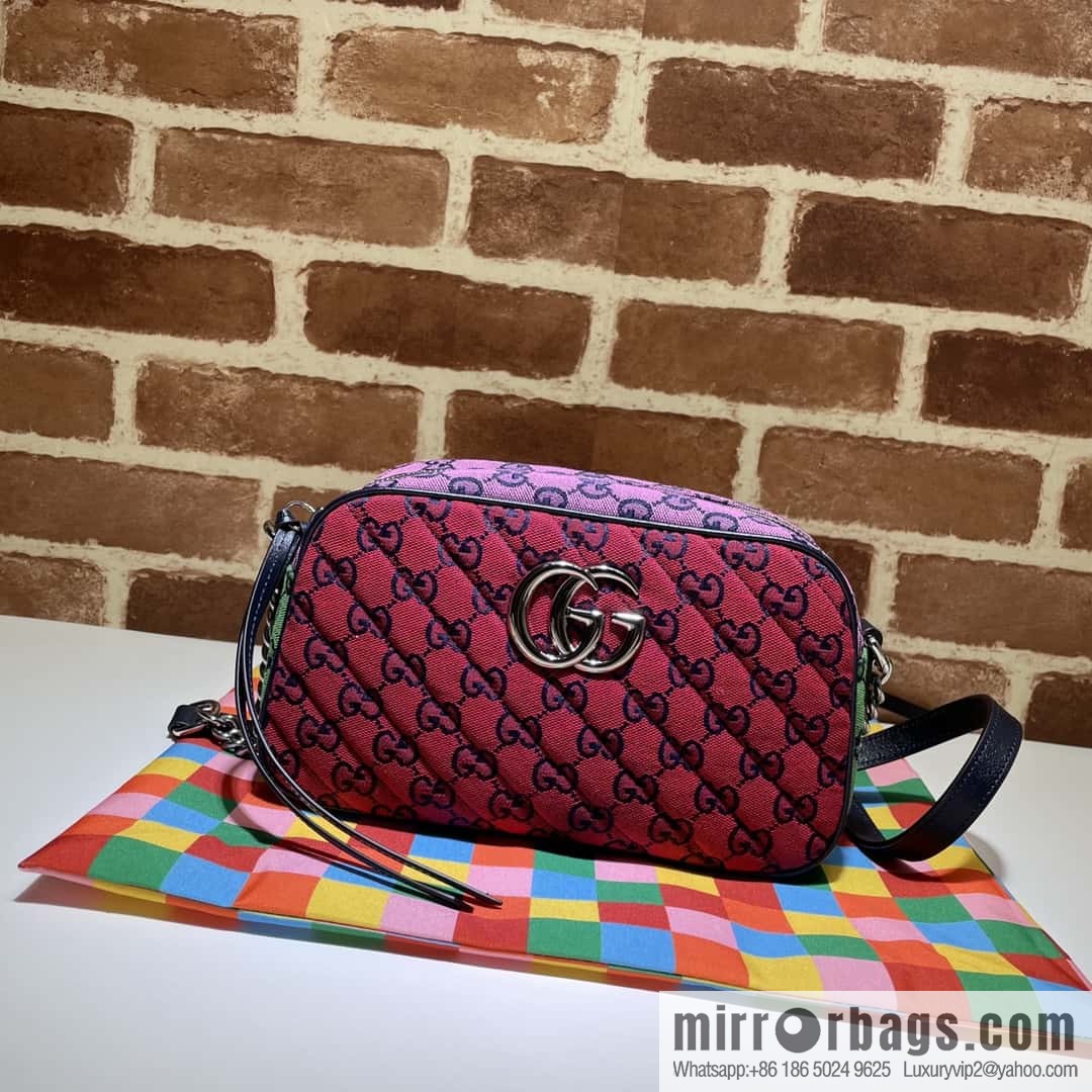 GUCCI GG Marmont series shoulder backpack 447632 red patchwork