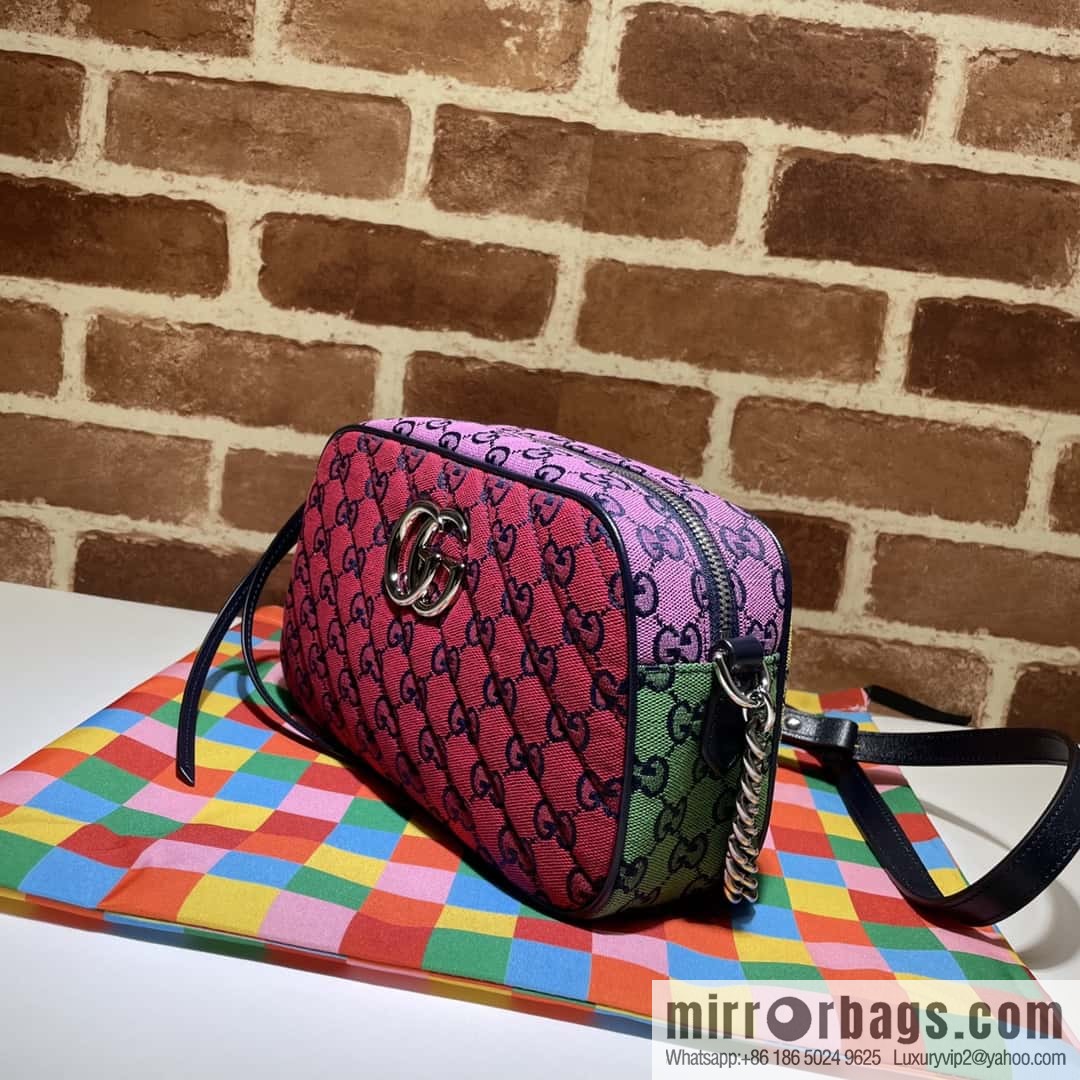 GUCCI GG Marmont series shoulder backpack 447632 red patchwork