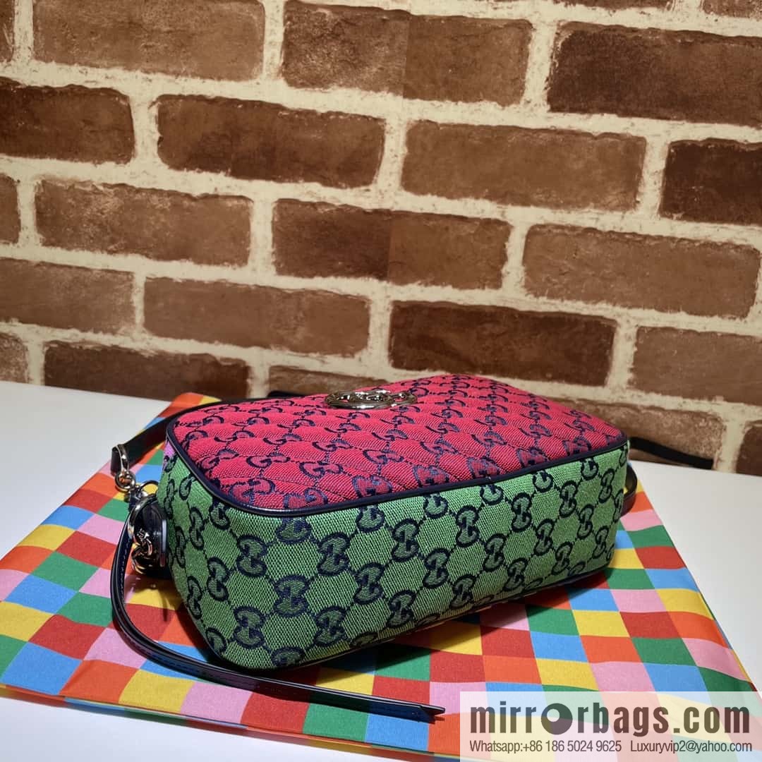 GUCCI GG Marmont series shoulder backpack 447632 red patchwork