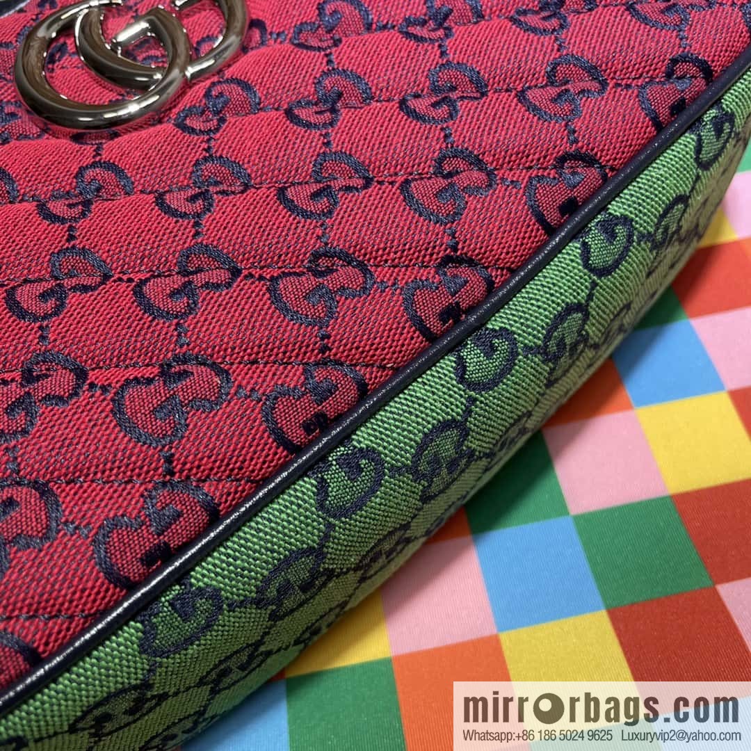 GUCCI GG Marmont series shoulder backpack 447632 red patchwork