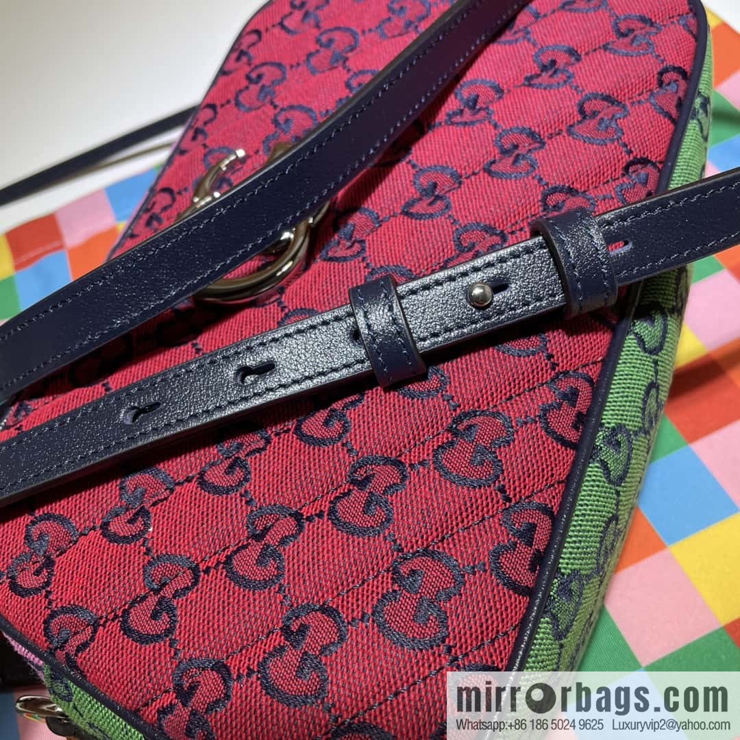 GUCCI GG Marmont series shoulder backpack 447632 red patchwork
