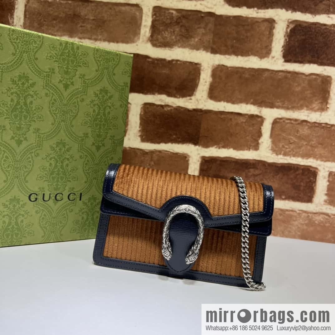 GUCCI Dionysus series GG super mini handbag 476432 brown corduroy