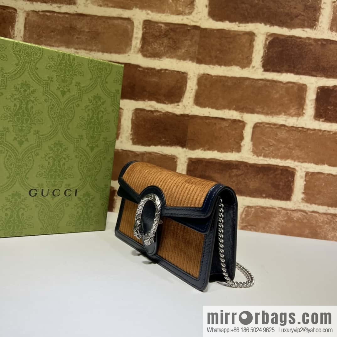 GUCCI Dionysus series GG super mini handbag 476432 brown corduroy