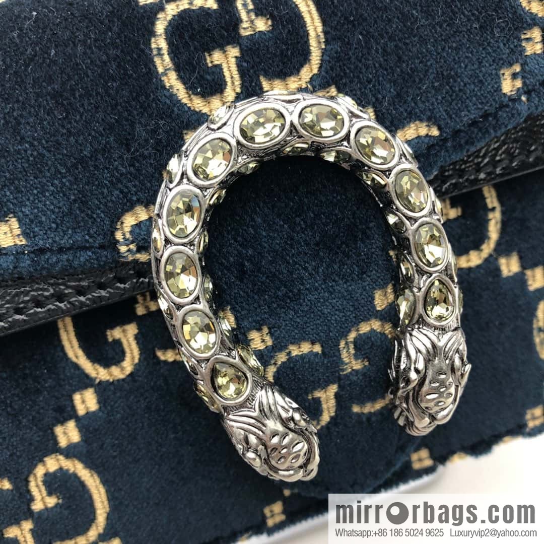 GUCCI Dionysus series GG super mini handbag 476432 blue velvet G