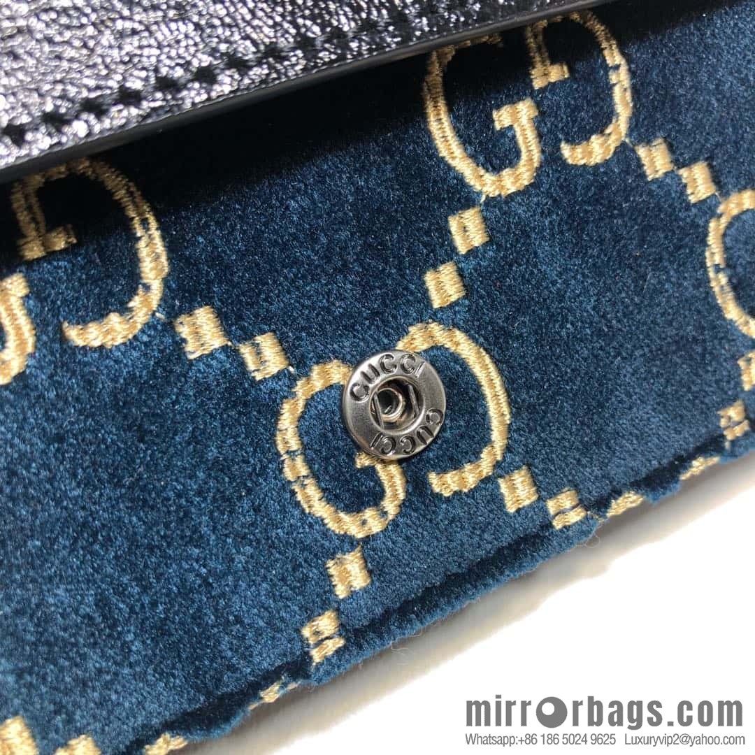 GUCCI Dionysus series GG super mini handbag 476432 blue velvet G