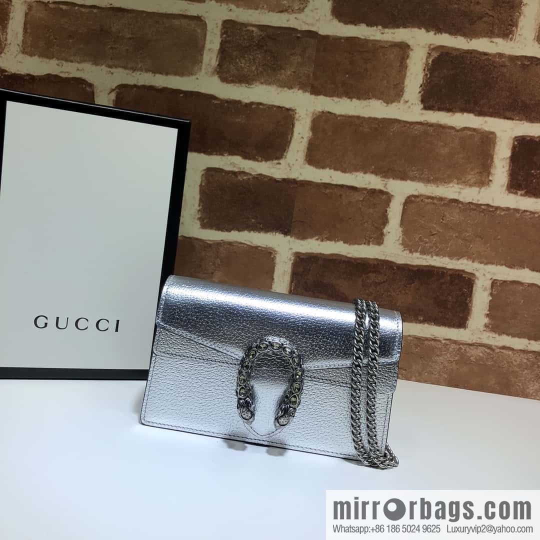 GUCCI Dionysus series GG super mini handbag 476432 silver