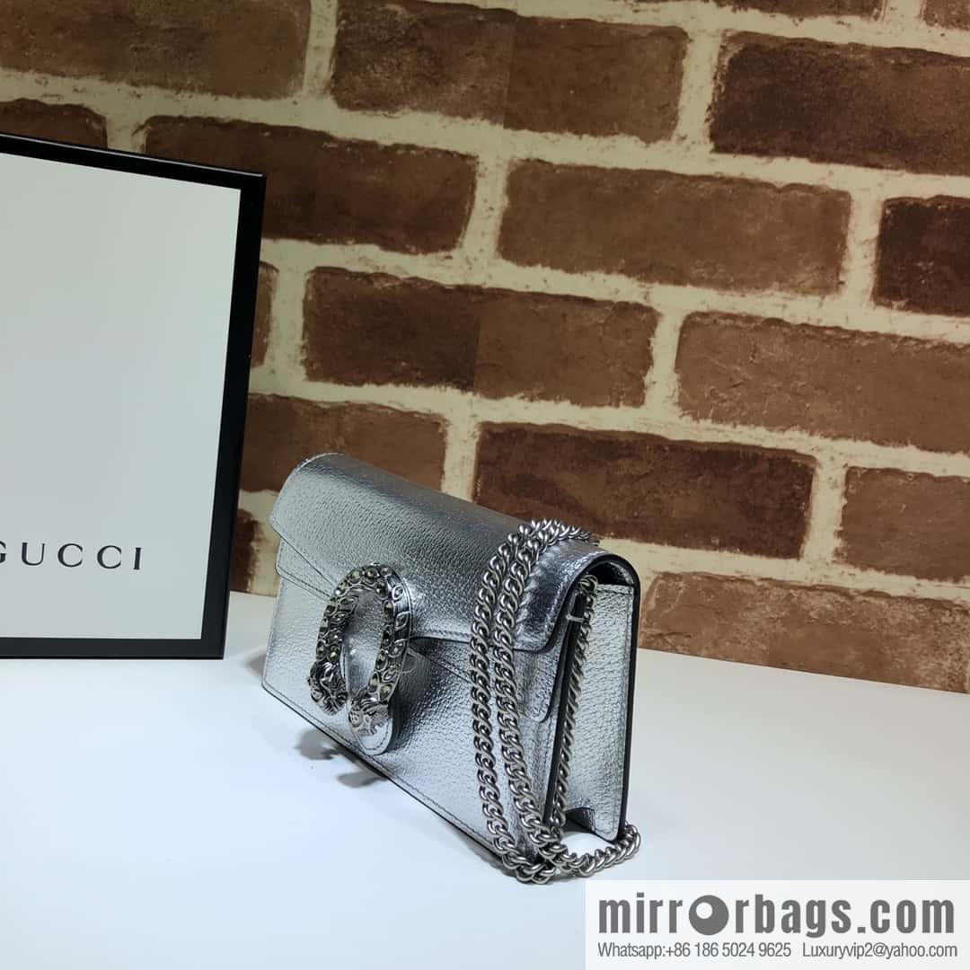 GUCCI Dionysus series GG super mini handbag 476432 silver