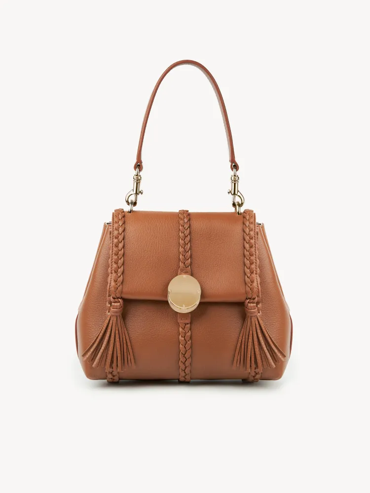 Chloe Penelope Gold Coin Bag, Medium Dropped Leather, Brown 25CM