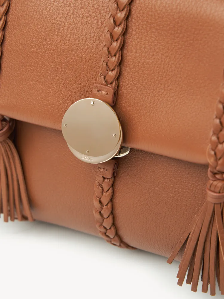 Chloe Penelope Gold Coin Bag, Medium Dropped Leather, Brown 25CM