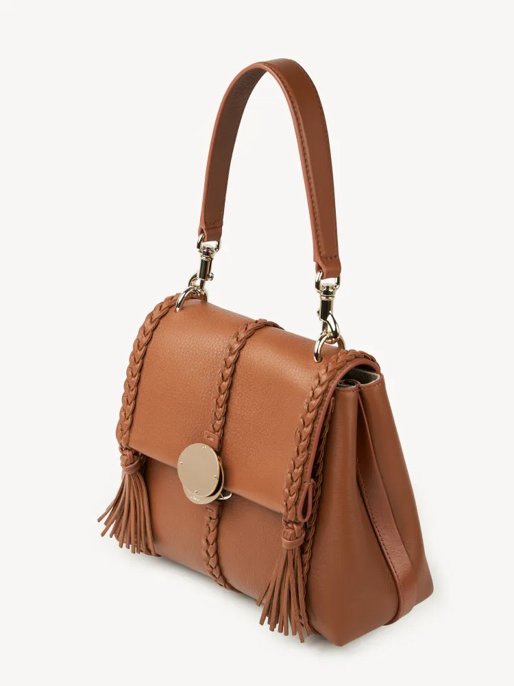 Chloe Penelope Gold Coin Bag, Medium Dropped Leather, Brown 25CM