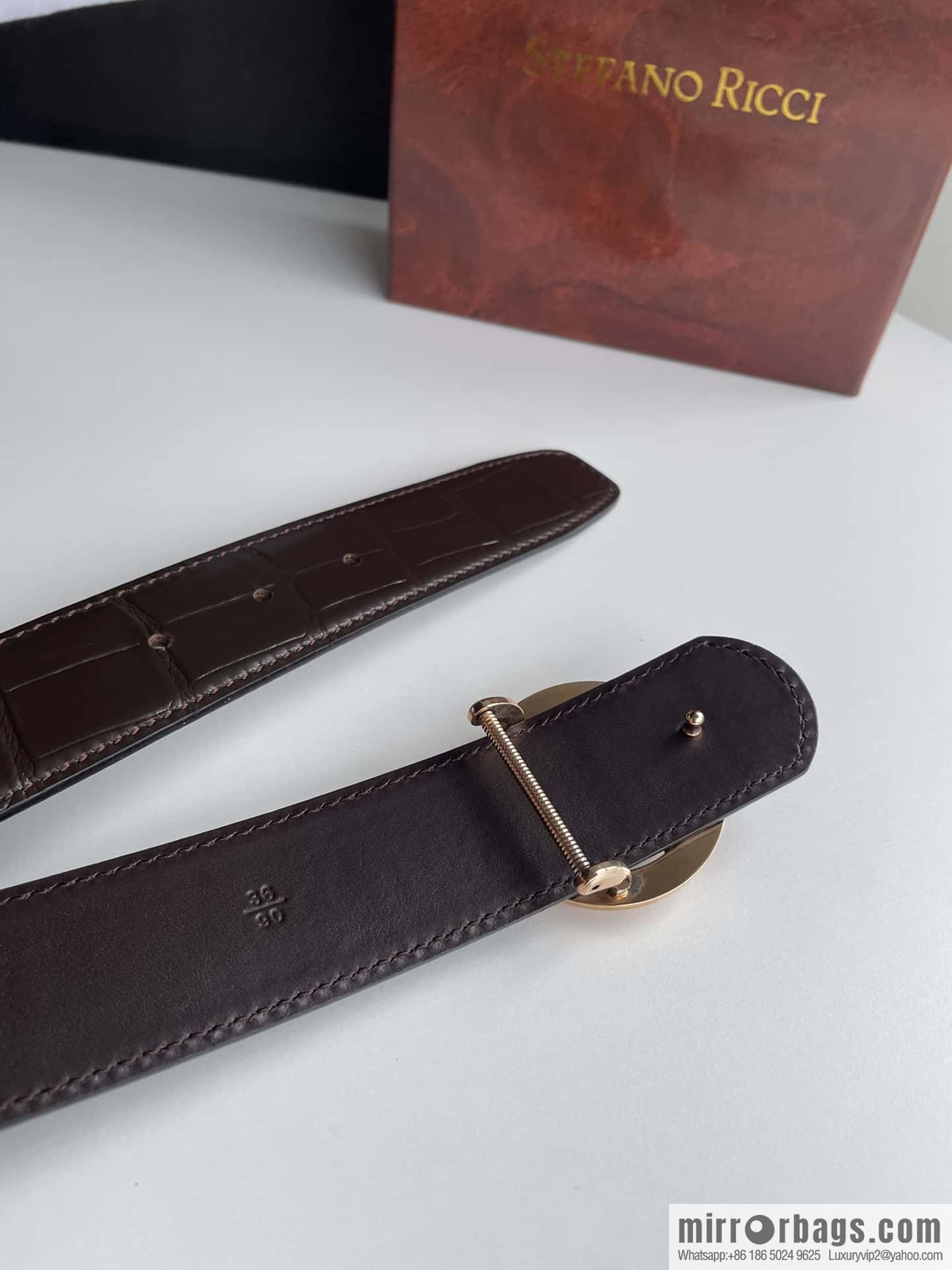Stefano Ricci (Stefano Rau Neech) Stainless steel eagle head inlaid buckle men's belt width 3.8cm