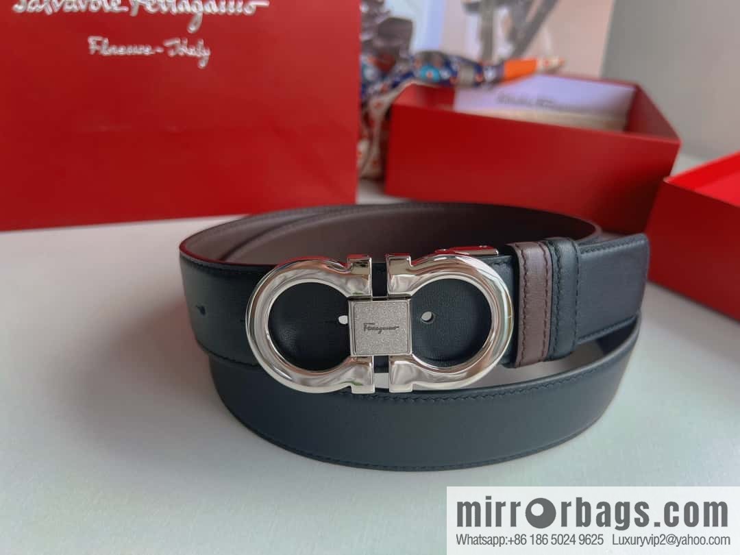 Ferragam Ferragamo, exquisite inverted 8-character hanging buckle hair, hair belt 3.5cm