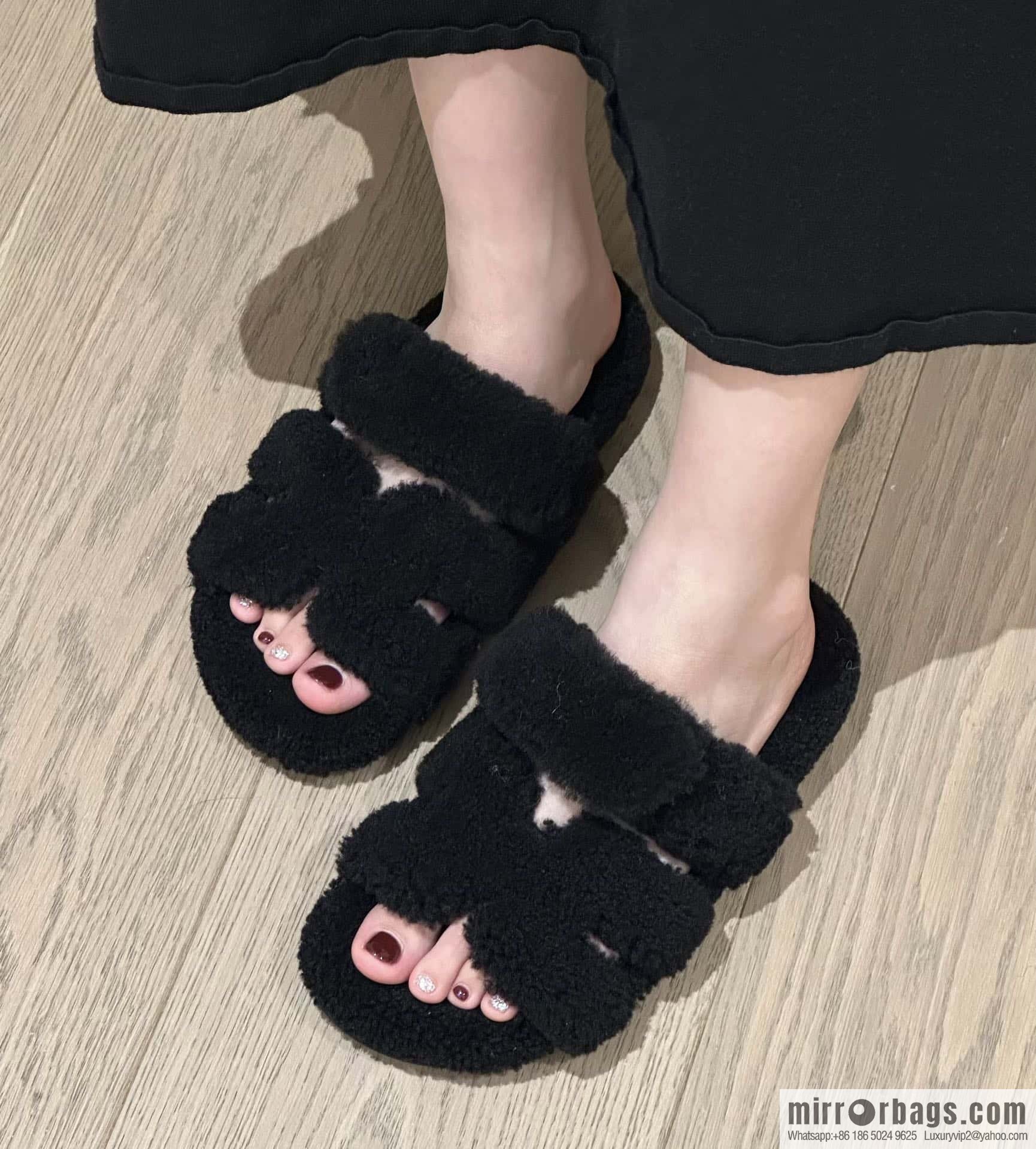 Hermès plush second uncle shoes Chypre sandals