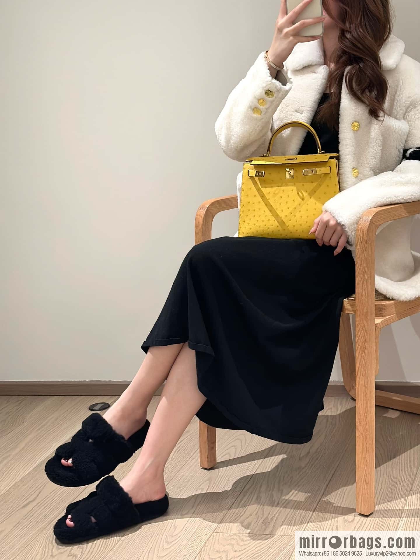Hermès plush second uncle shoes Chypre sandals