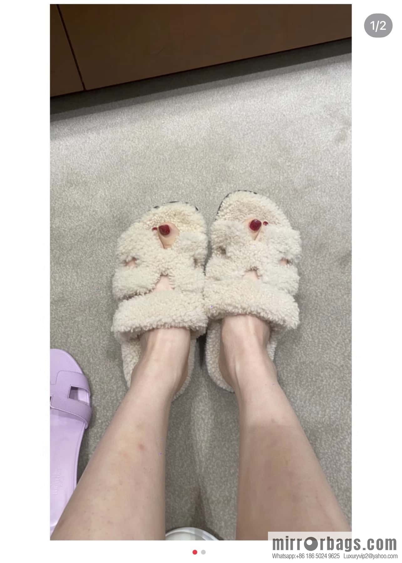 Hermès plush second uncle shoes Chypre sandals