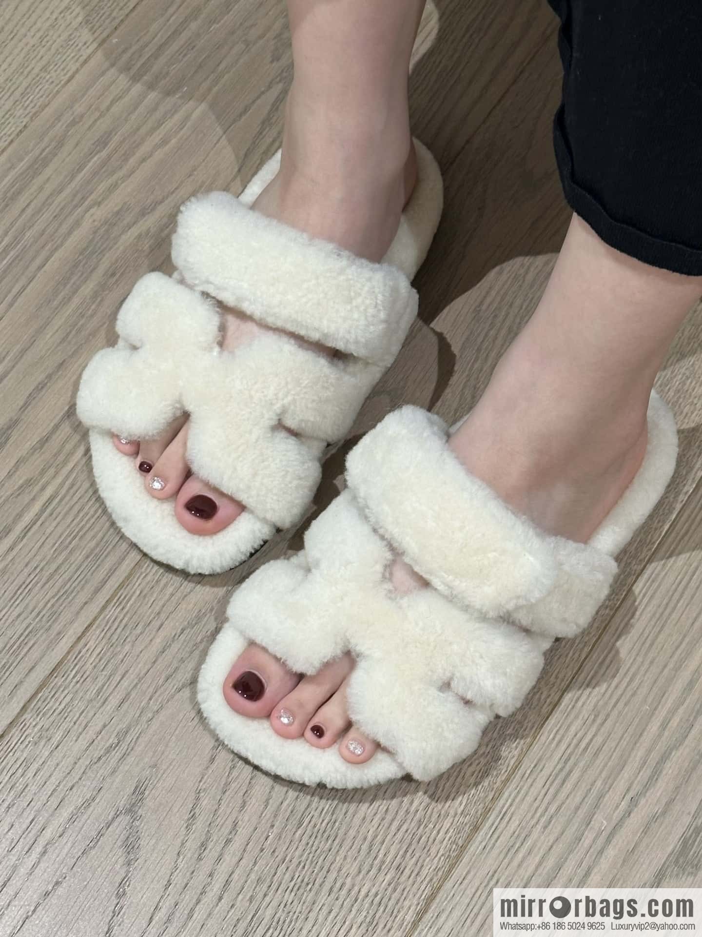 Hermès plush second uncle shoes Chypre sandals